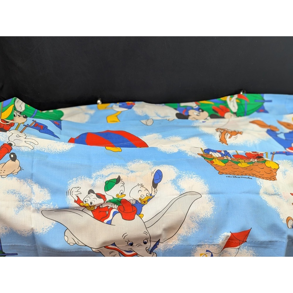 VTG 80's Disney Mickey Mouse 2 Sets Twin Sheets Pillowcase Curtains w/ Vallance - Picture 5 of 8